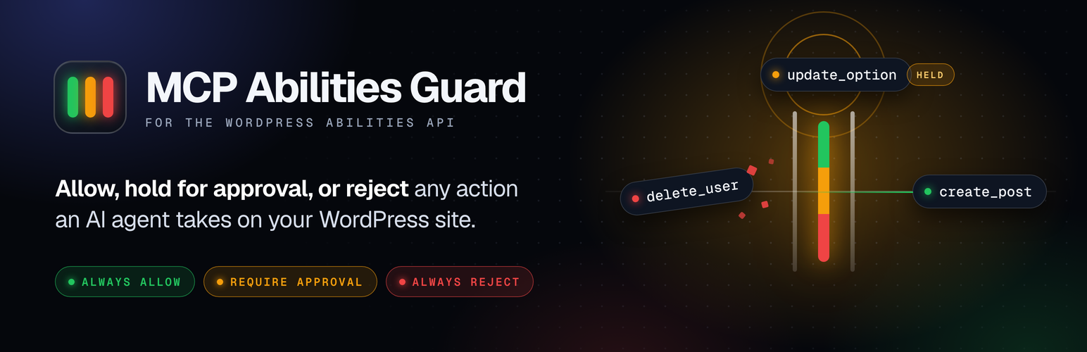MCP Abilities Guard – Allow, reject, or hold for approval — or undo — any MCP action preview