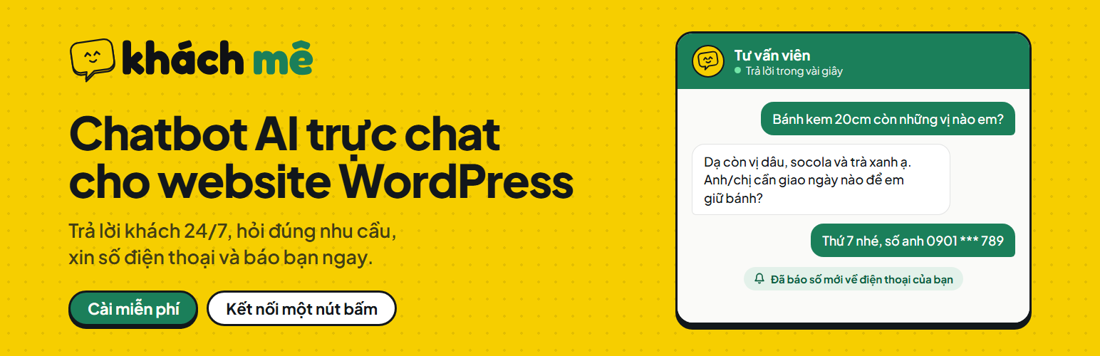 WordPress 外掛 Khách Mê – AI Chatbot & Live Chat 的封面圖片