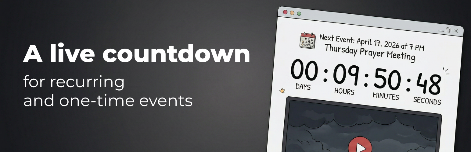 WordPress 外掛 KindPixels Next Event Countdown – For Recurring & One-Time Events 的封面圖片