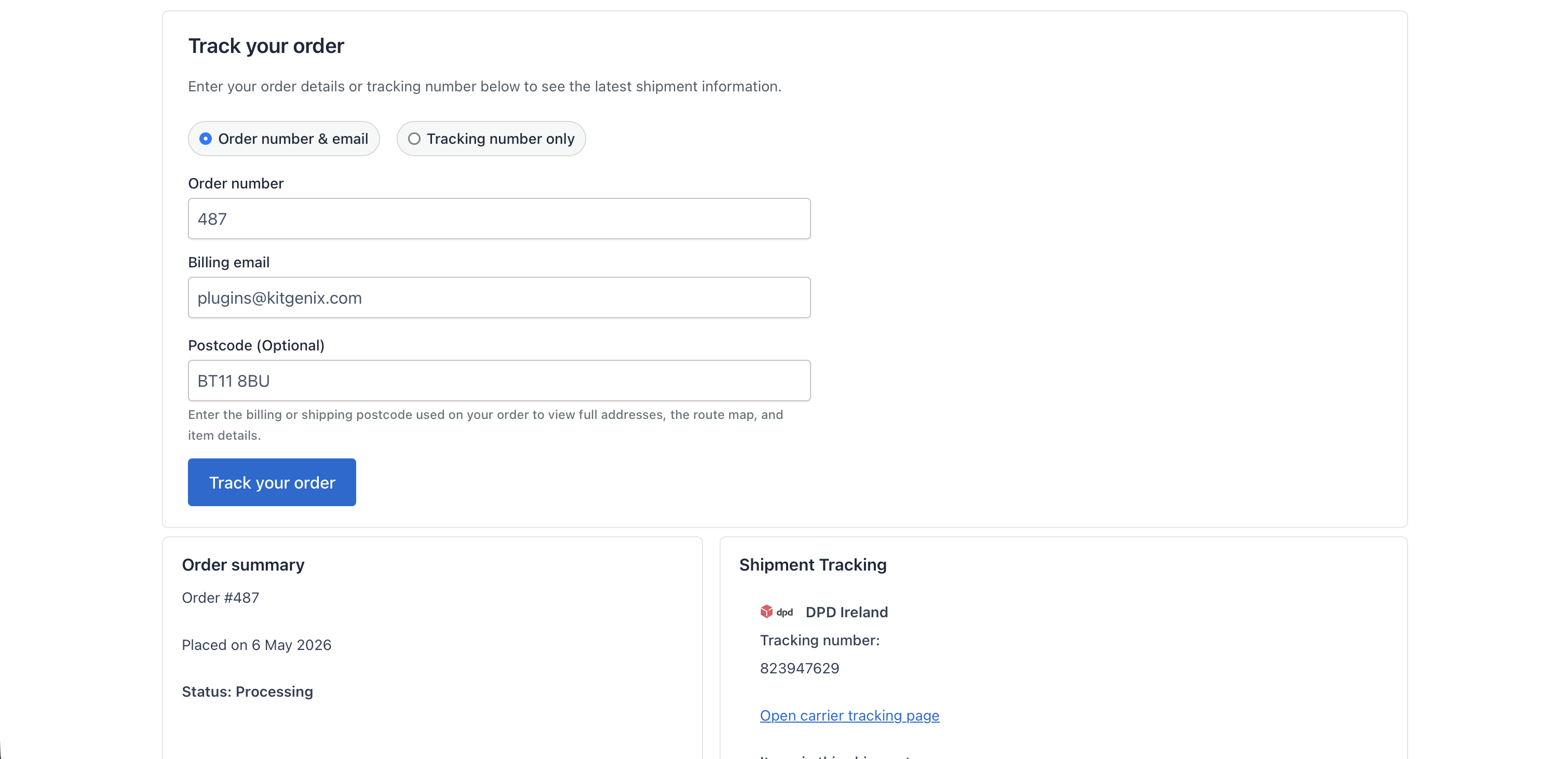 Kitgenix Order Tracking for WooCommerce