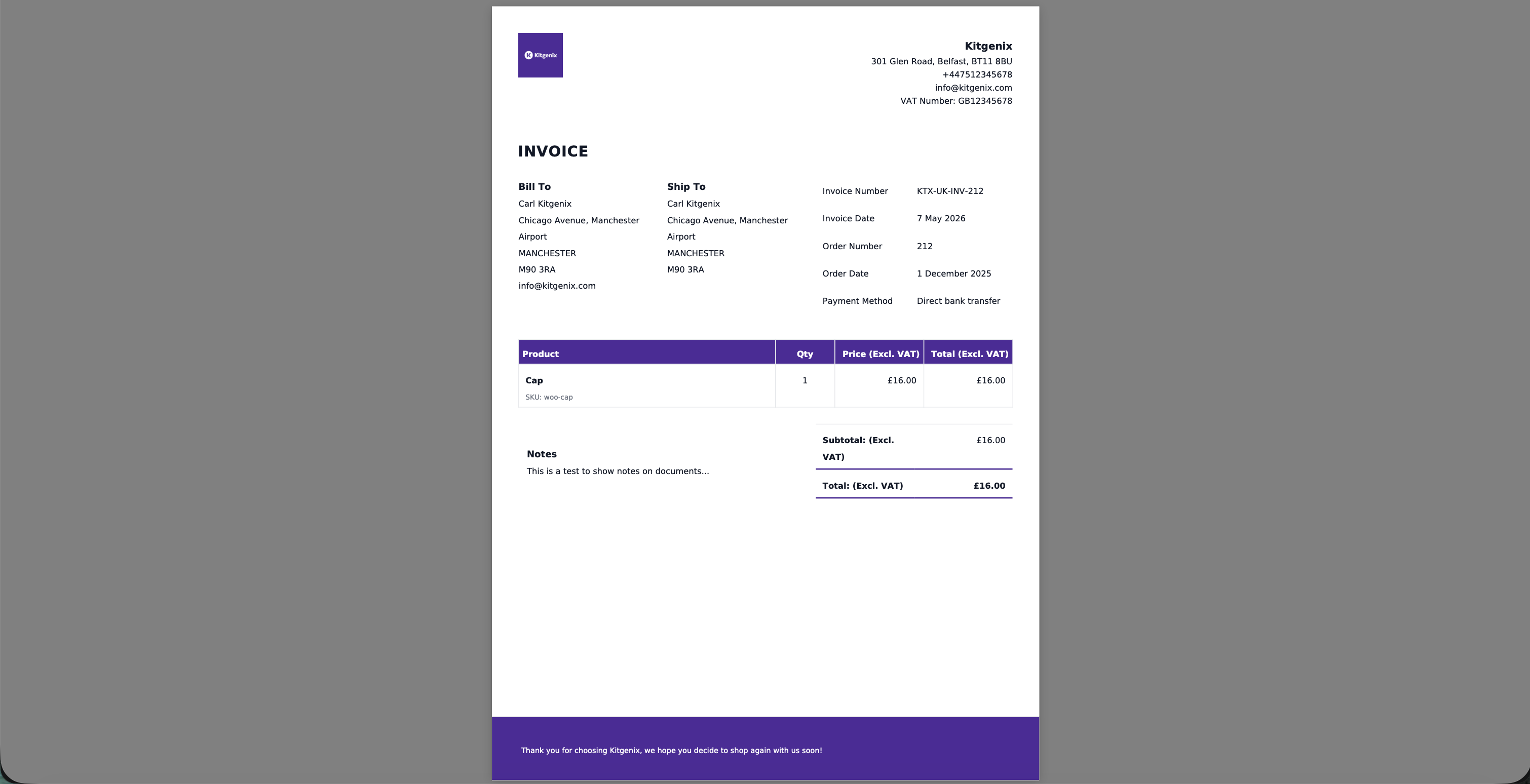 Kitgenix PDF Invoicing for WooCommerce
