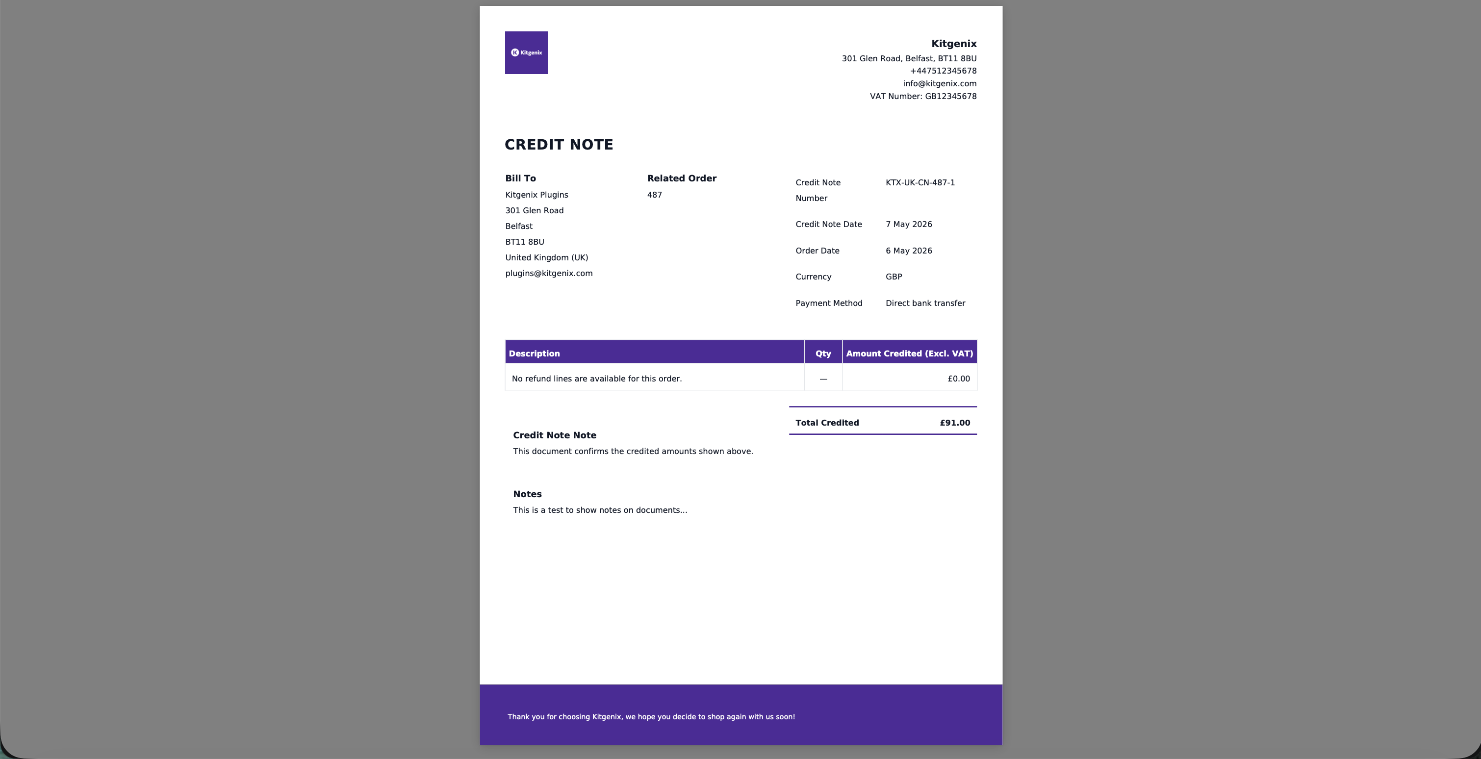 Kitgenix PDF Invoicing for WooCommerce