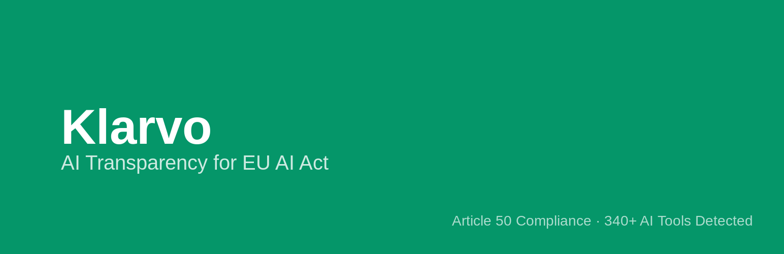 Klarvo AI Transparency for EU AI Act