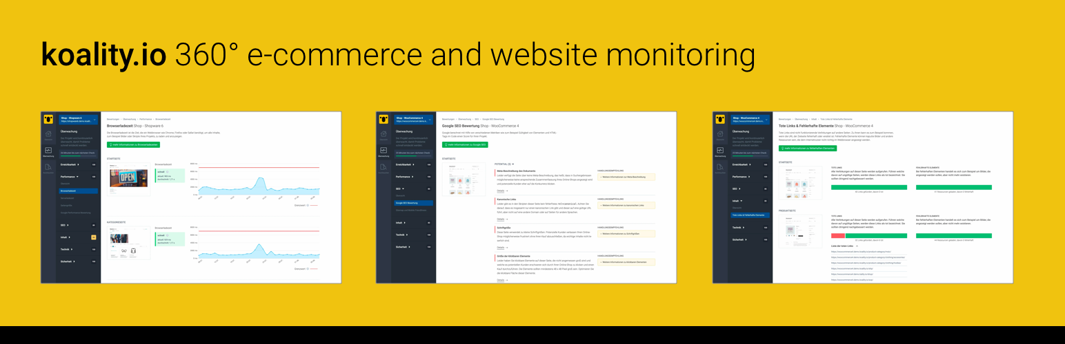 Website and quality monitoring (by koality.io)