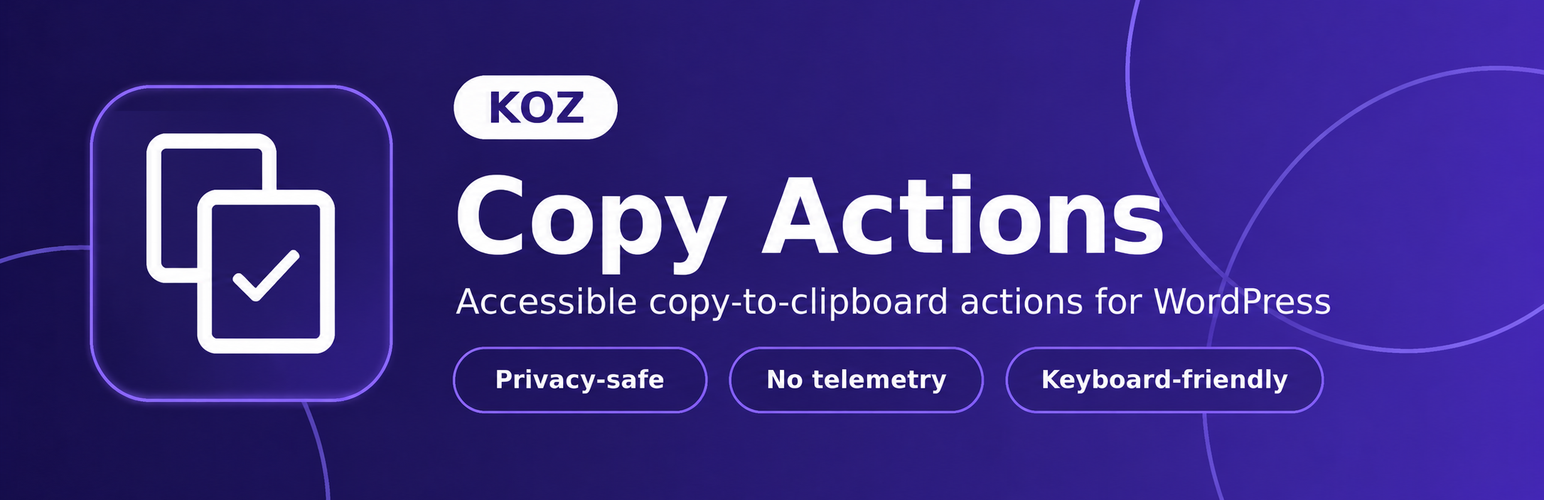KOZ Copy Actions