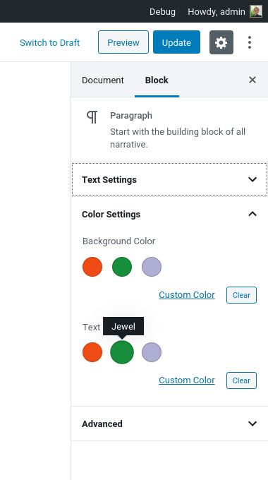 The new block editor is supported