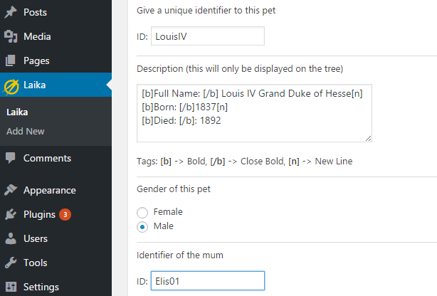 ペットなどの血統情報（家系図）を作成するプラグイン「Laika Pedigree Tree」|Knowledge Base