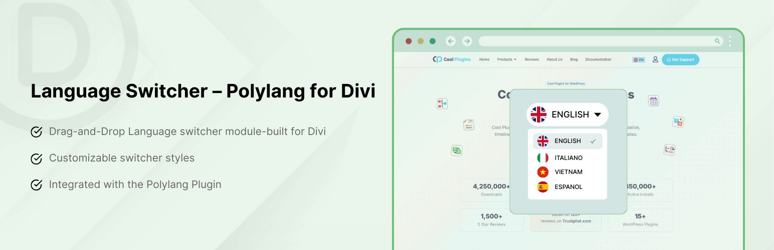 Language Switcher – Polylang for Divi