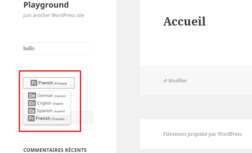The language switcher