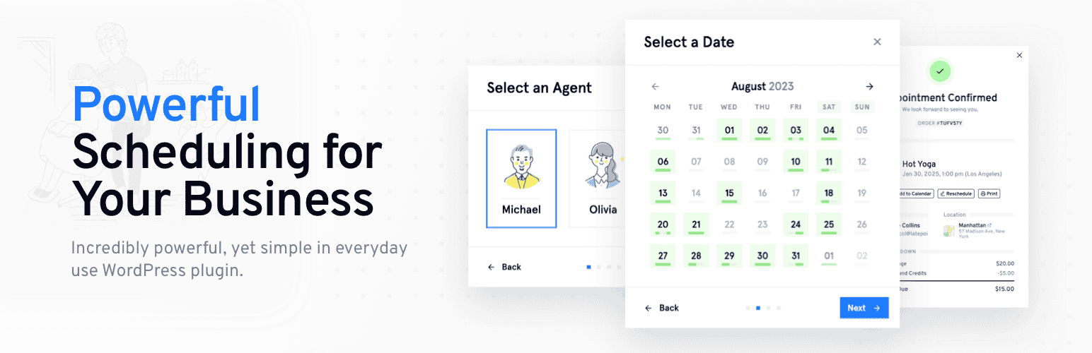 WordPress 外掛 LatePoint – Calendar Booking Plugin for Appointments and Events 的封面圖片。