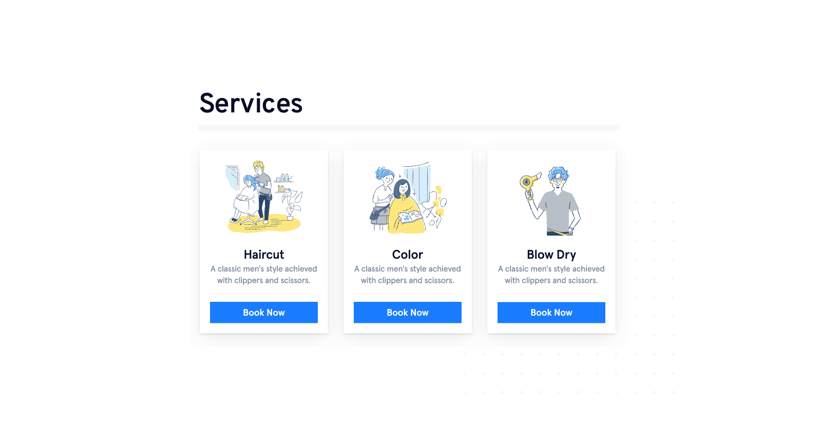 Various shortcodes and block elements available to output your services with a quick 