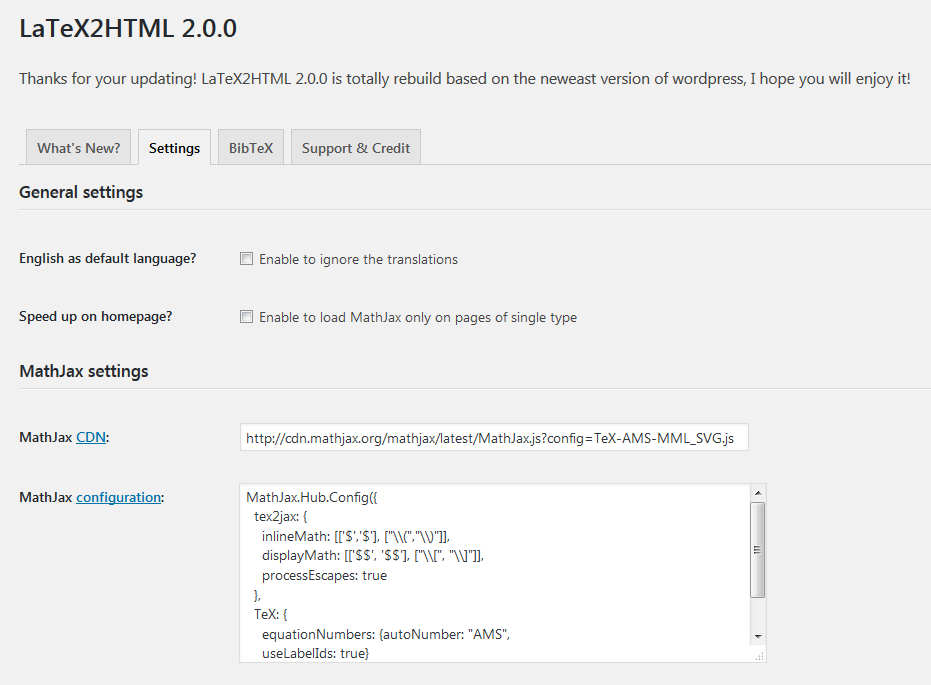 Configuração MathJax
<ol>
<li>Configuração LaTeX</li></ol>