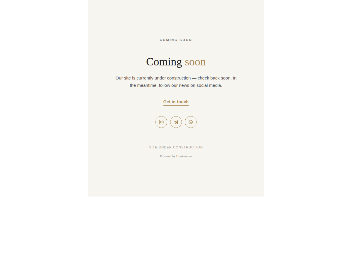 The "Minimal" theme — large typography, no image, understated call-to-action link.