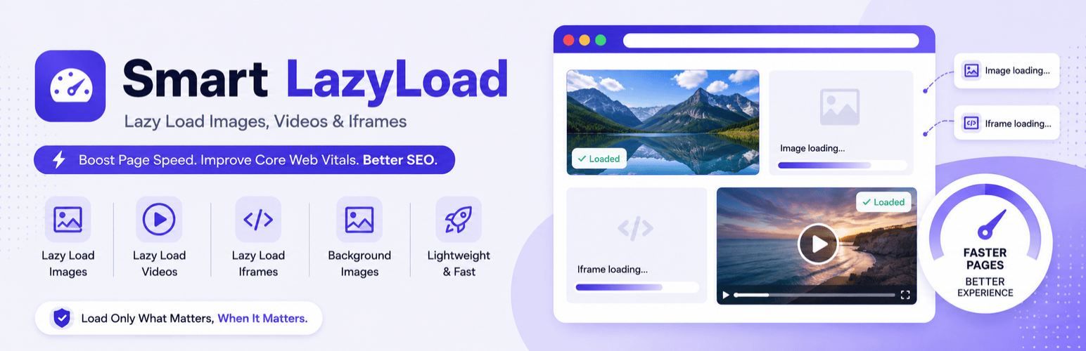 Smart LazyLoad – Lazy Load Images, Videos and Iframes preview