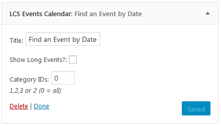 LCS Fast Calendar Widget for Events Manager