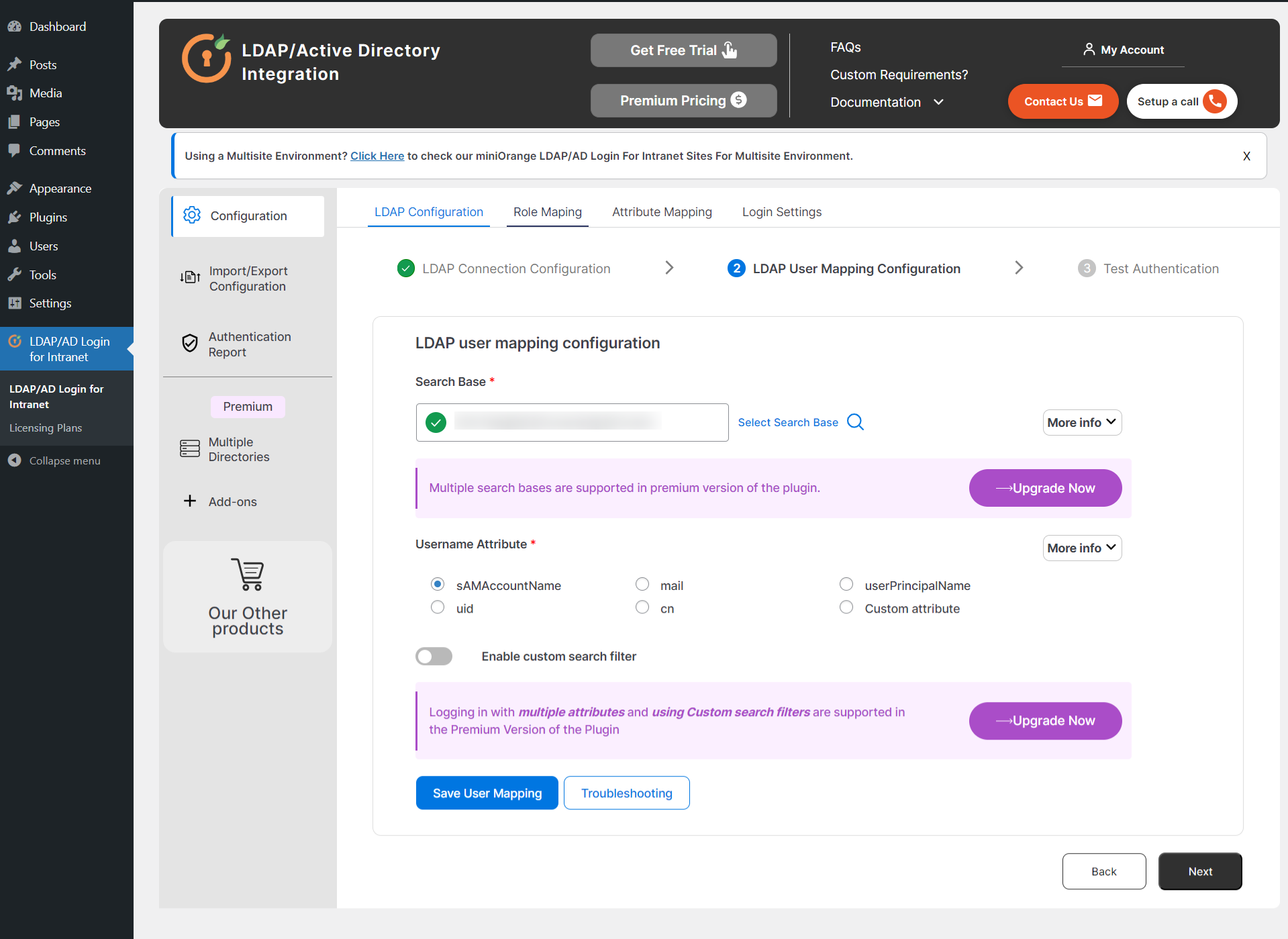 Configure LDAP User Login Mapping