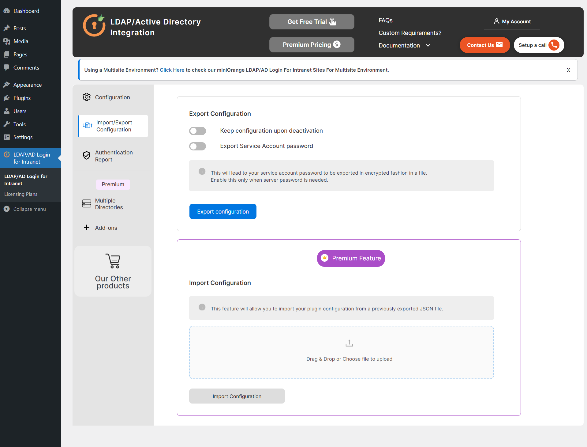 Export/Import LDAP Plugin Configuration