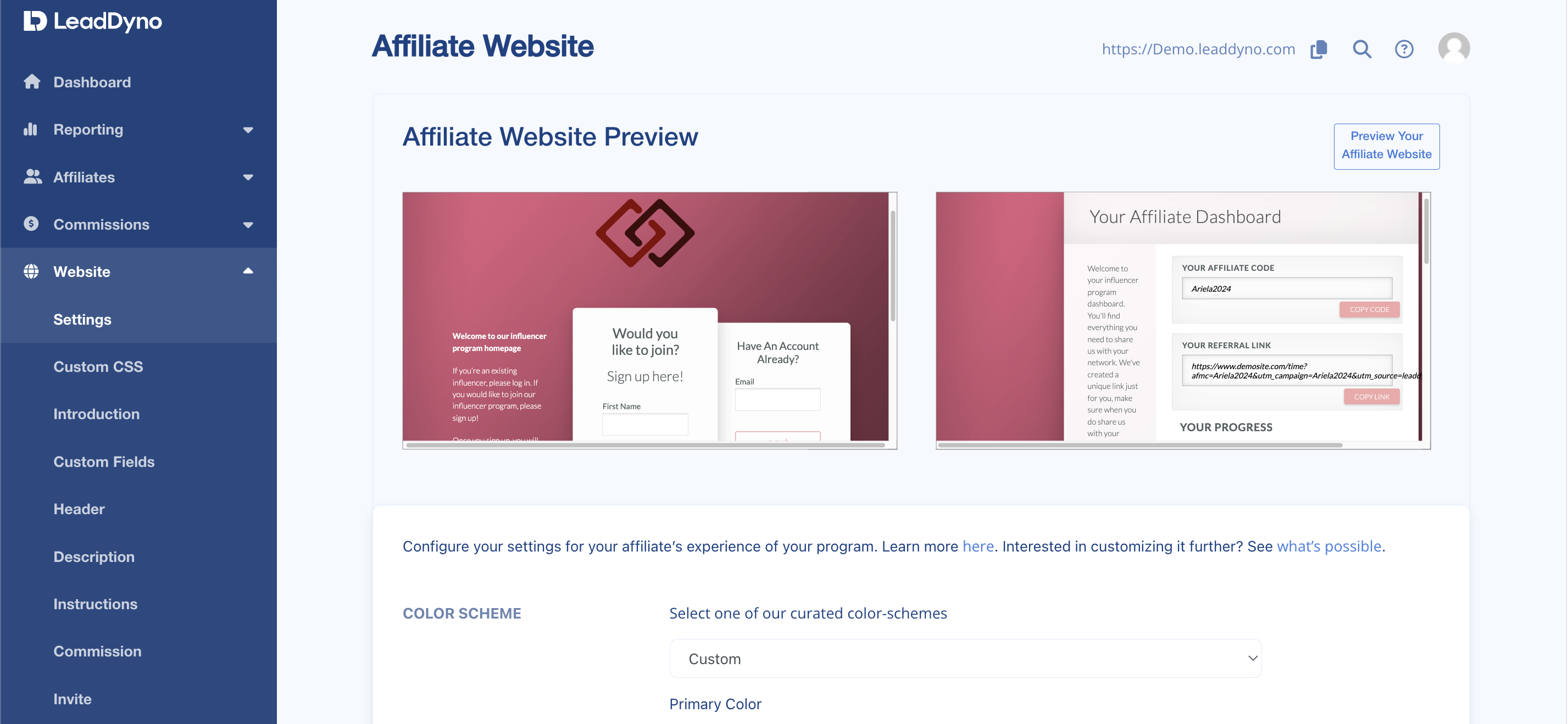 The Affiliate Website.