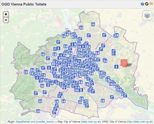 Frontend: map with WMS layer enabled and additional marker