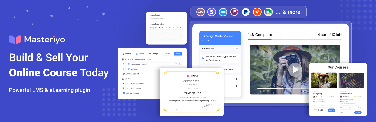 WordPress 外掛 Masteriyo LMS – Online Course Builder for eLearning, LMS & Education 的封面圖片。