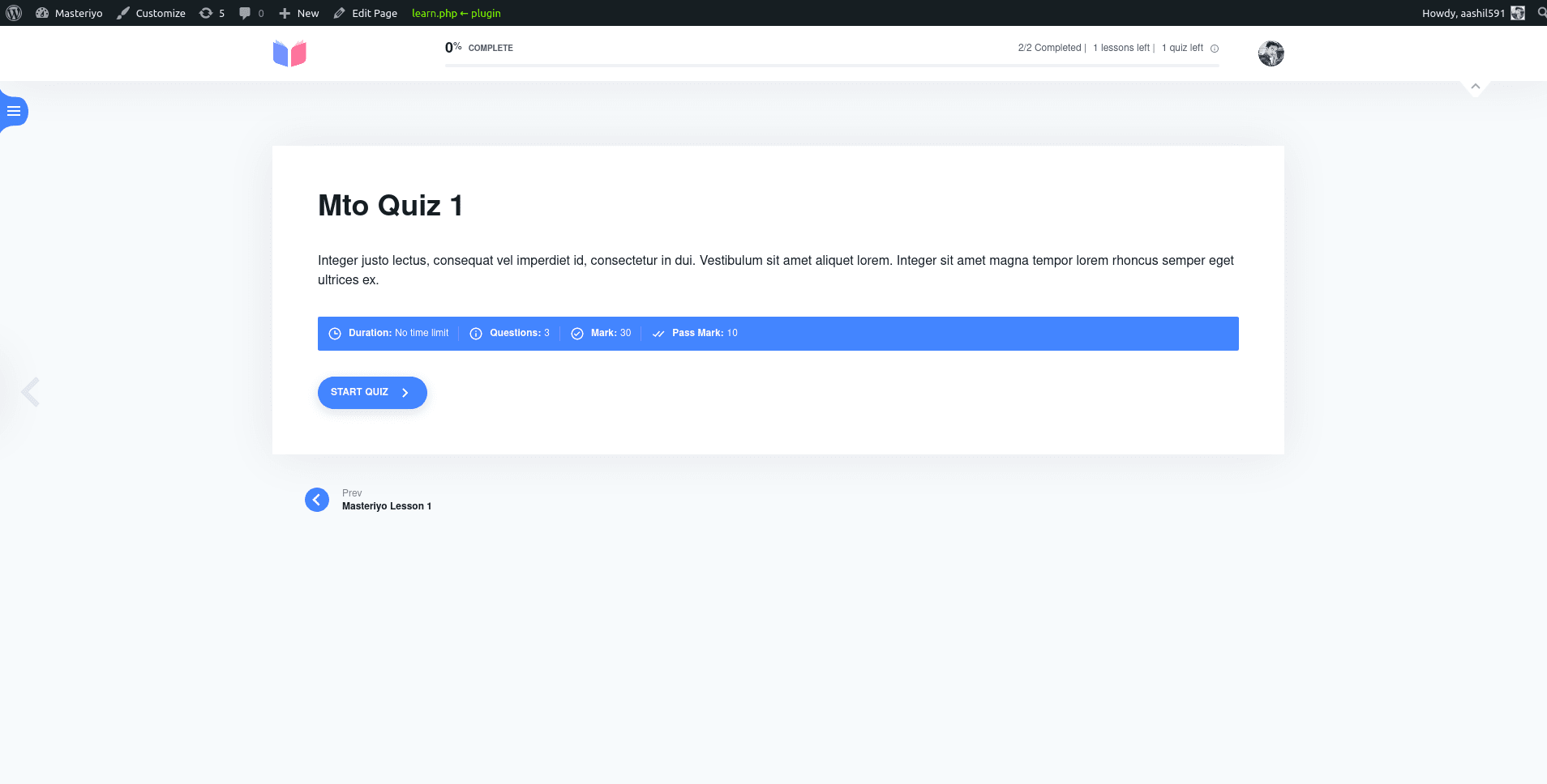 Masteriyo LMS – Online Course Builder for eLearning, LMS & Education