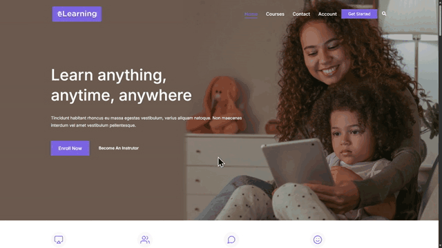 Account and Learn page.