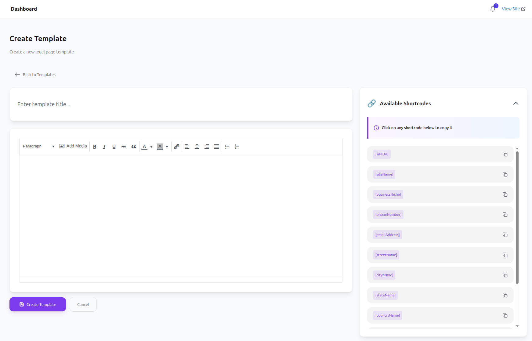 All Legal Page Templates