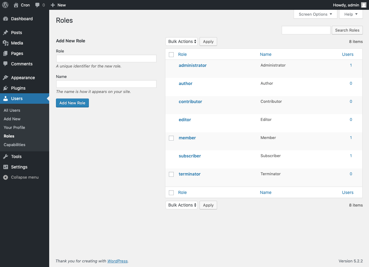 Manage your site roles.