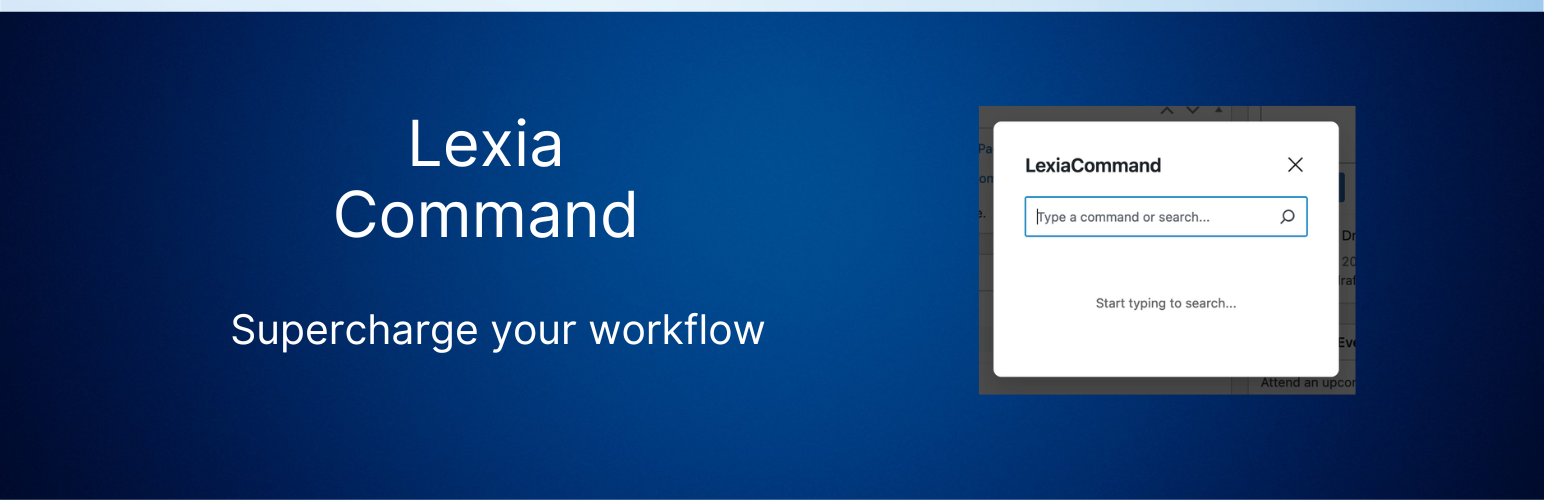 WordPress 外掛 Lexia Command 的封面圖片。