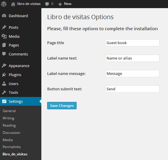 Settings panel, showing the labels you can change.