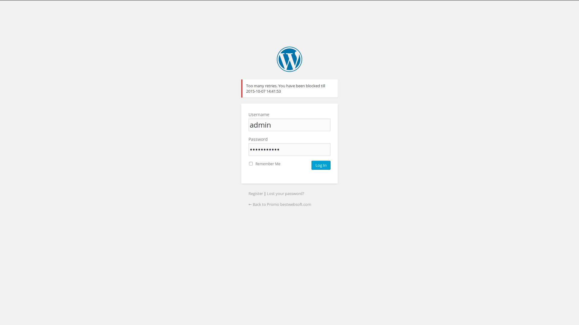 Error message when a user has been blocked.