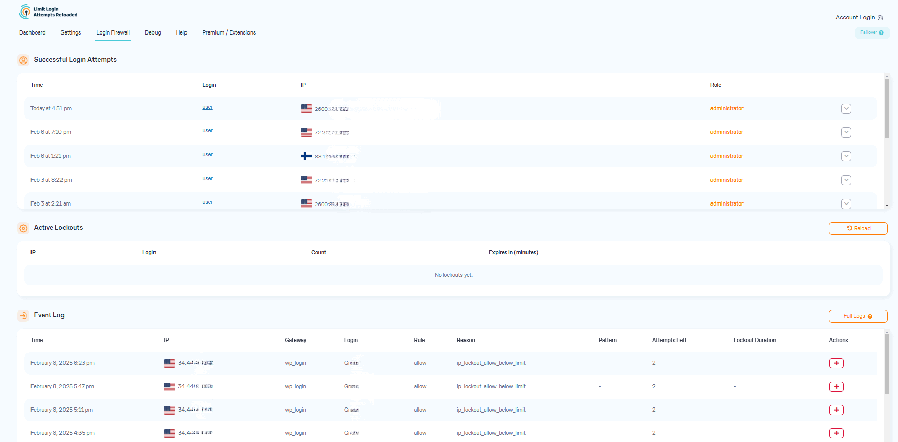 Login Firewall & Login Access Rules