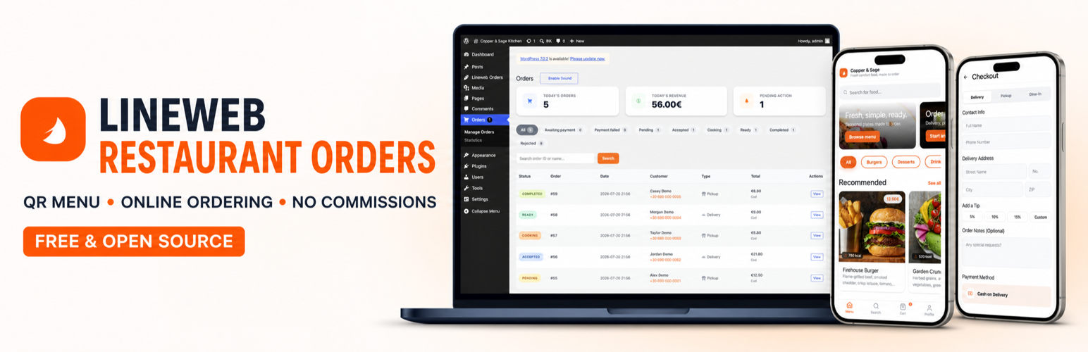 Lineweb Restaurant Orders