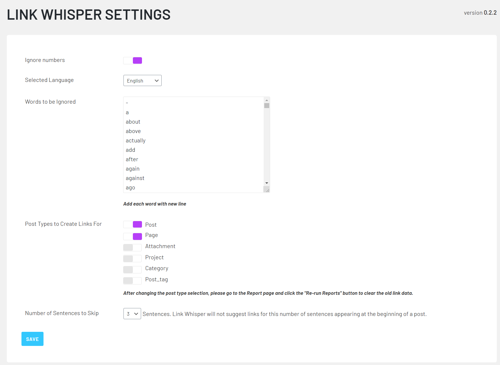 Powerful settings allow you to refine your linking suggestions and link behavior.