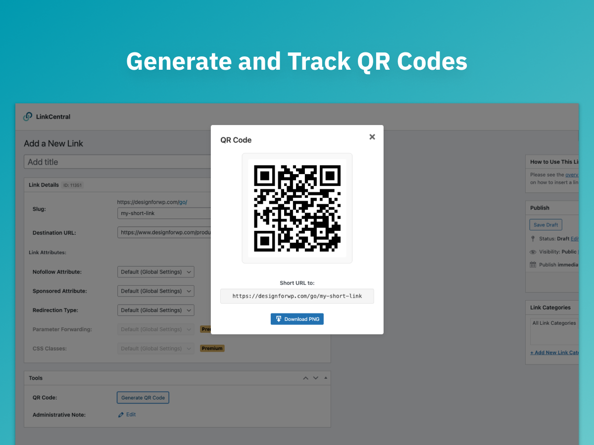 QR Code Generation: Easily create and monitor QR codes for your short links.