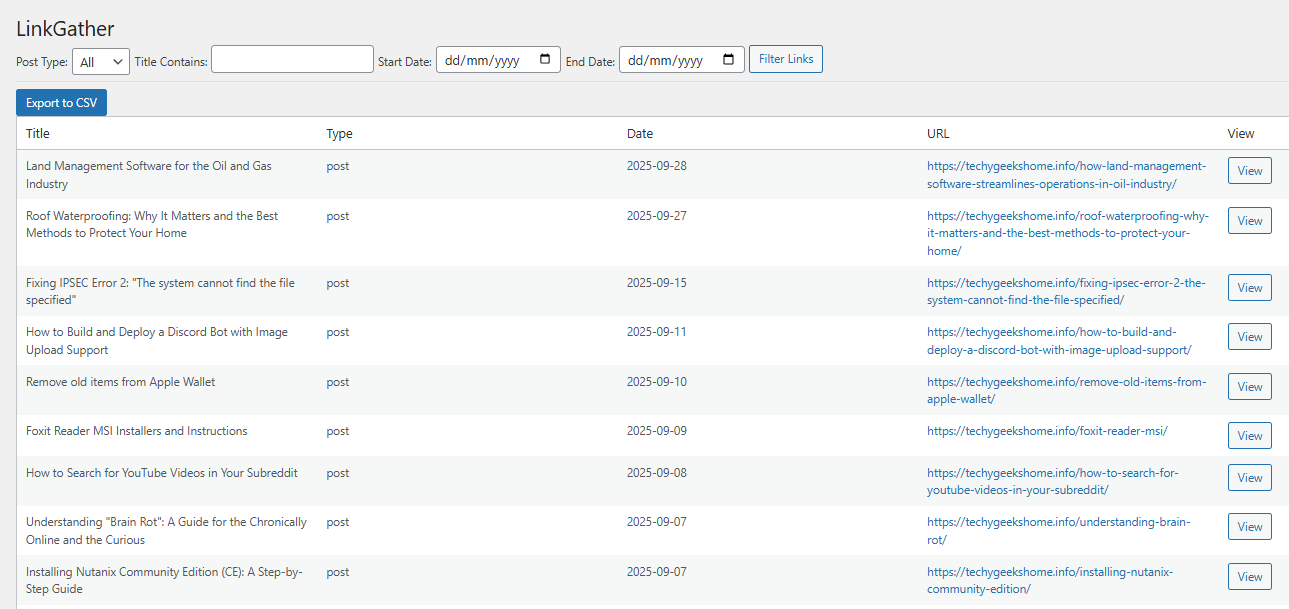 Admin table with filters and export button [screenshot-1.png]
