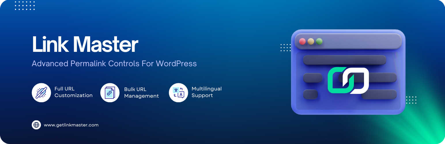 WordPress 外掛 LinkMaster – Link Management, SEO, Broken Links & Redirects 的封面圖片。