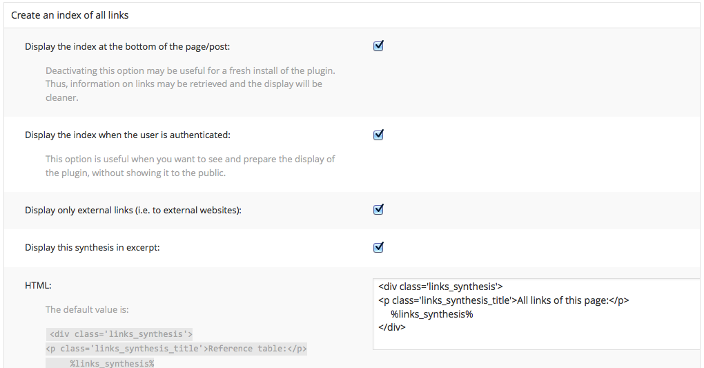 Some parameters