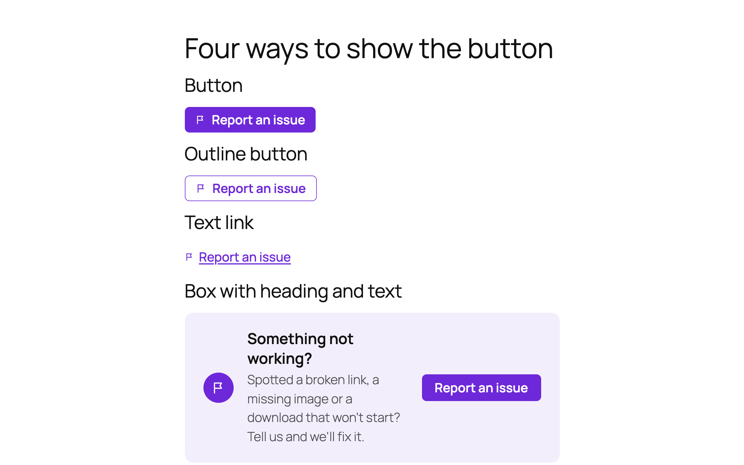 Report button styles