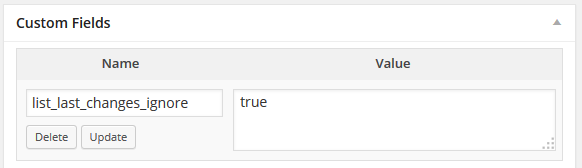 Add this custom field on a page to exclude it from being listed in the widget.