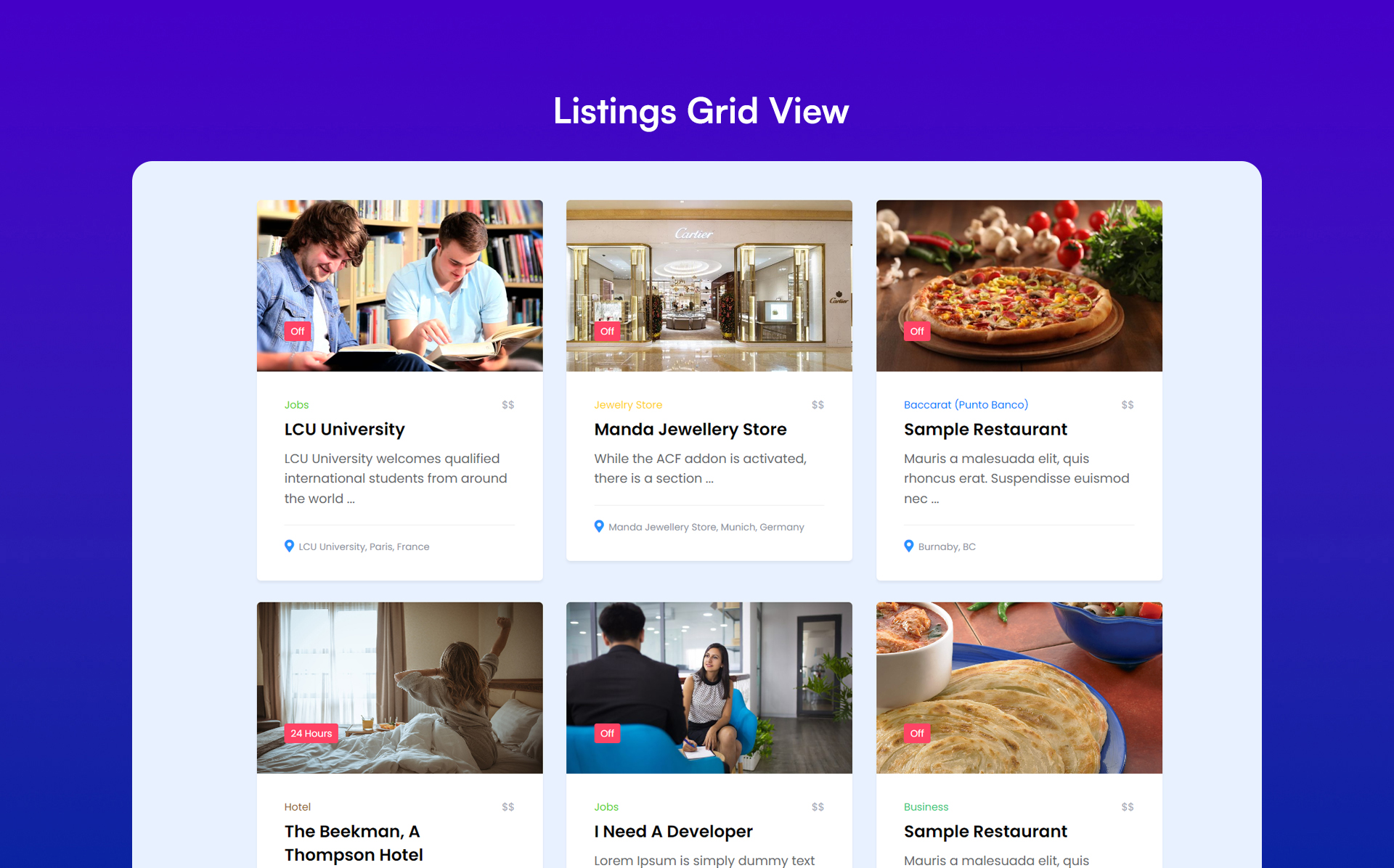 Listdom Grid View