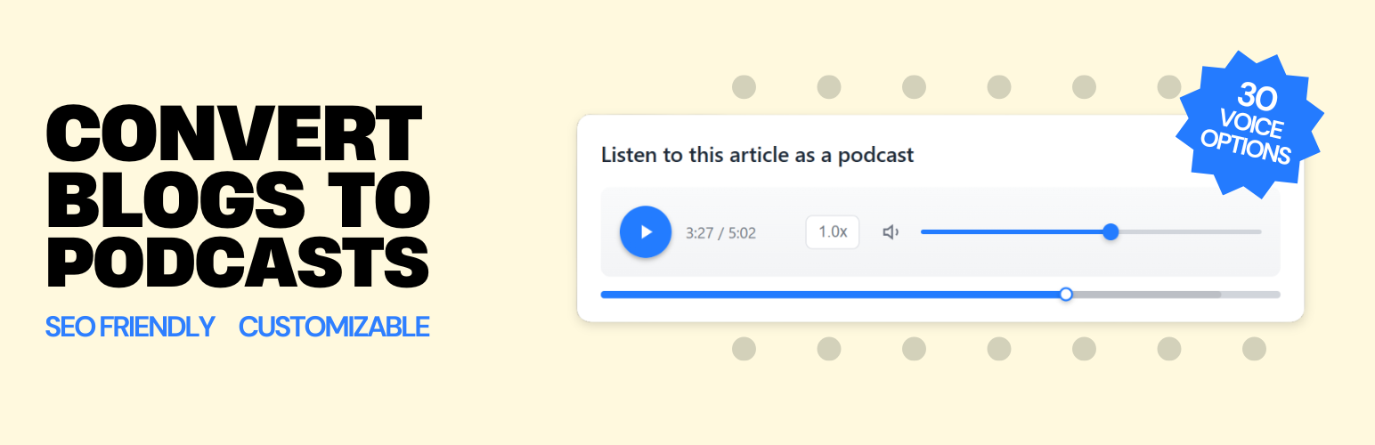 Listen to This Article as a Podcast – AI Text to Speech Audio Player