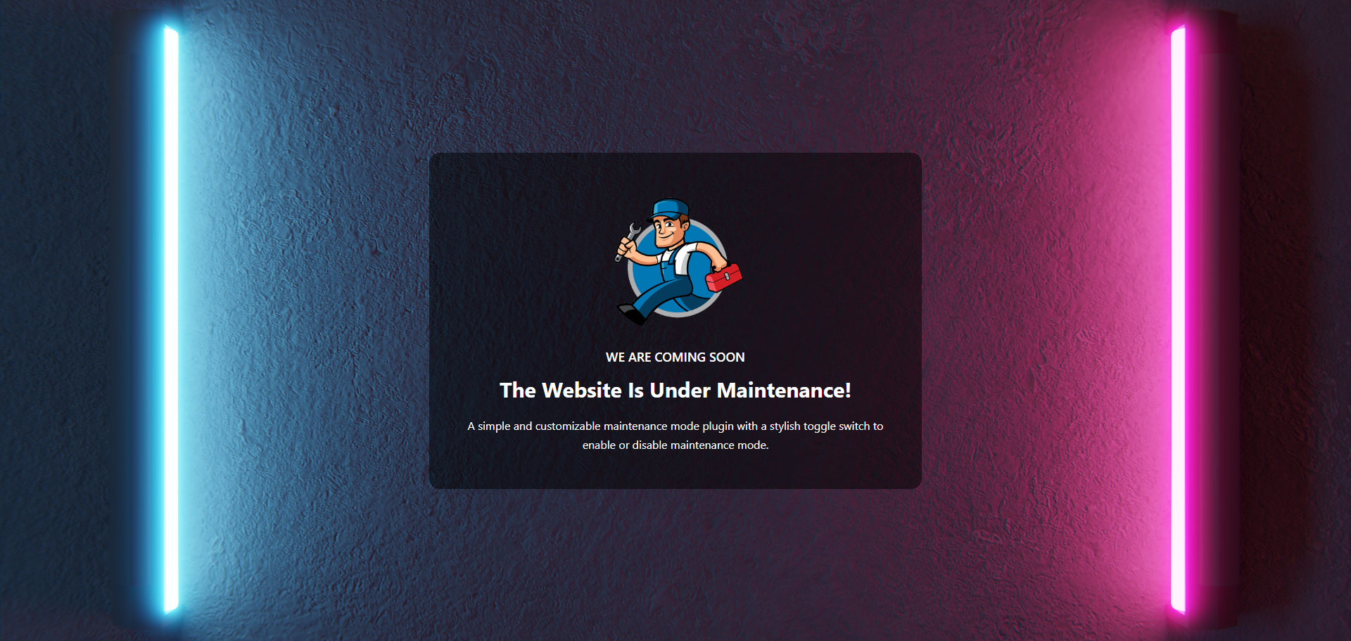 Example maintenance mode page
