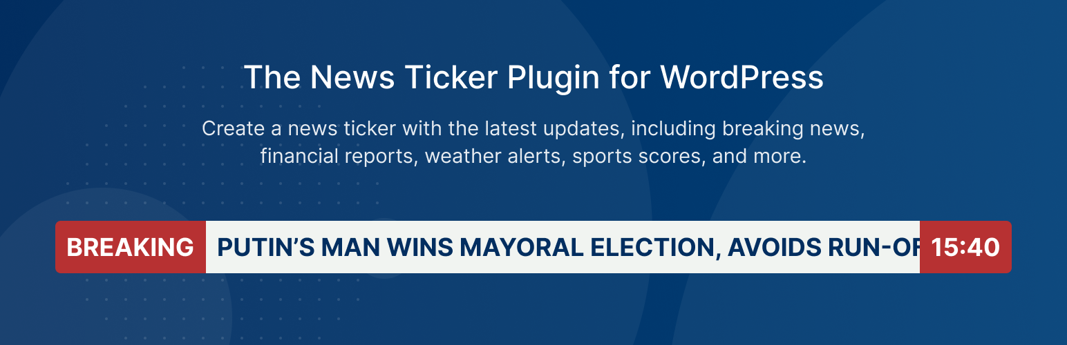 WordPress 外掛 Live News – Responsive News Ticker 的封面圖片。