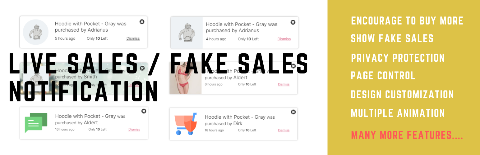 Live sales notification for WooCommerce, Fake sales notification for WooCommerce, Recent sales popup for WooCommerce