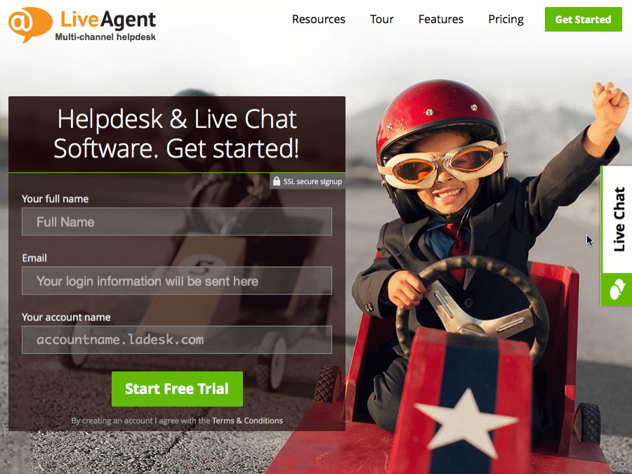 Example of a running chat from visitor's view