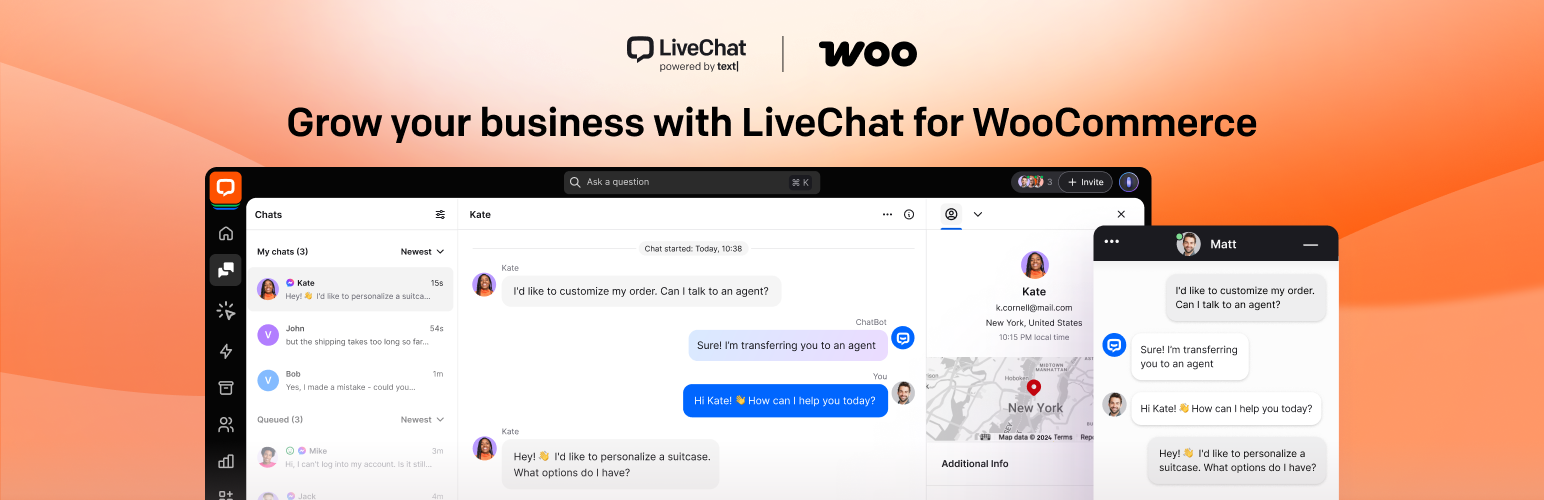 WordPress 外掛 WordPress Live Chat Plugin for WooCommerce – LiveChat 的封面圖片。
