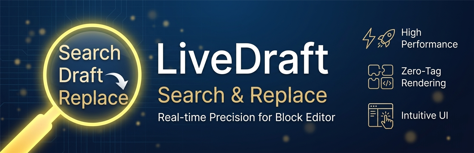 WordPress 外掛 LiveDraft Search & Replace 的封面圖片