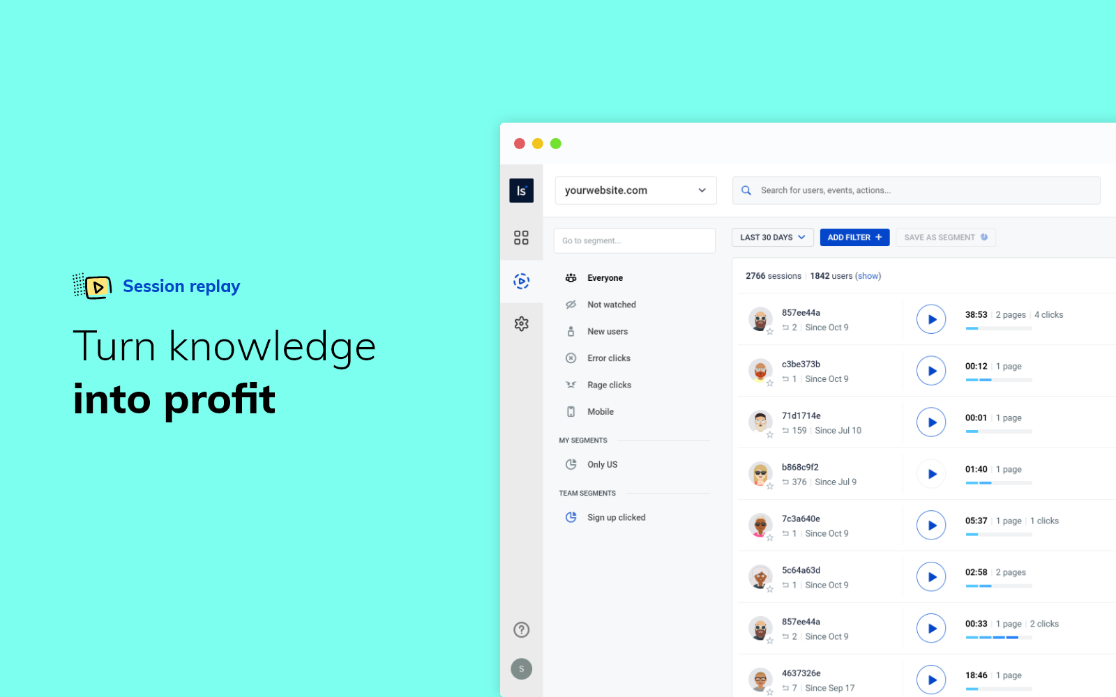 LiveSession – Visitor Recording for WordPress - Screenshot 1