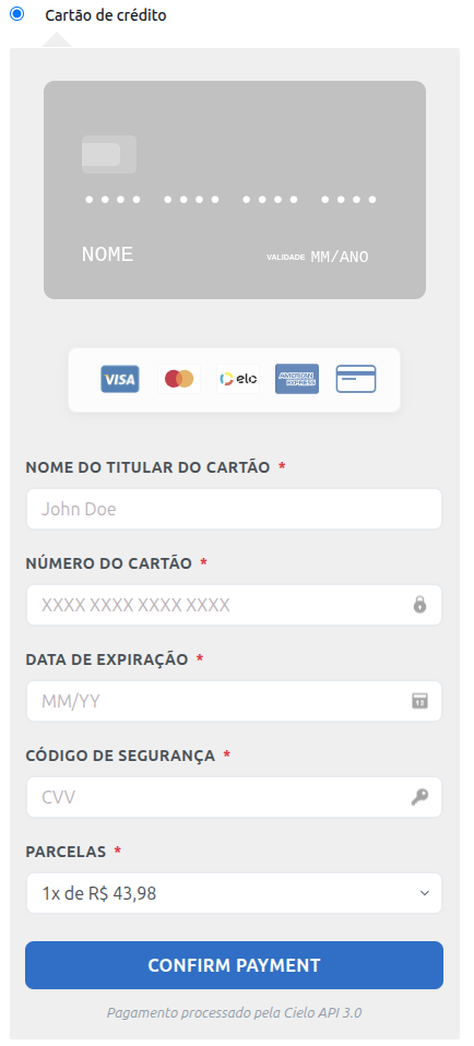 CIELO API PIX, cartão de crédito, pagamento por débito para WooCommerce